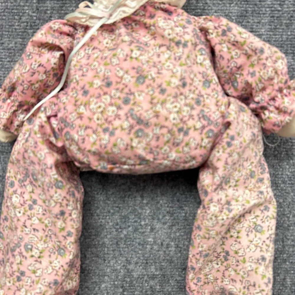 Vintage Handmade Long Legged Cloth Clown Doll Pink Floral Print 32 Inch Plush